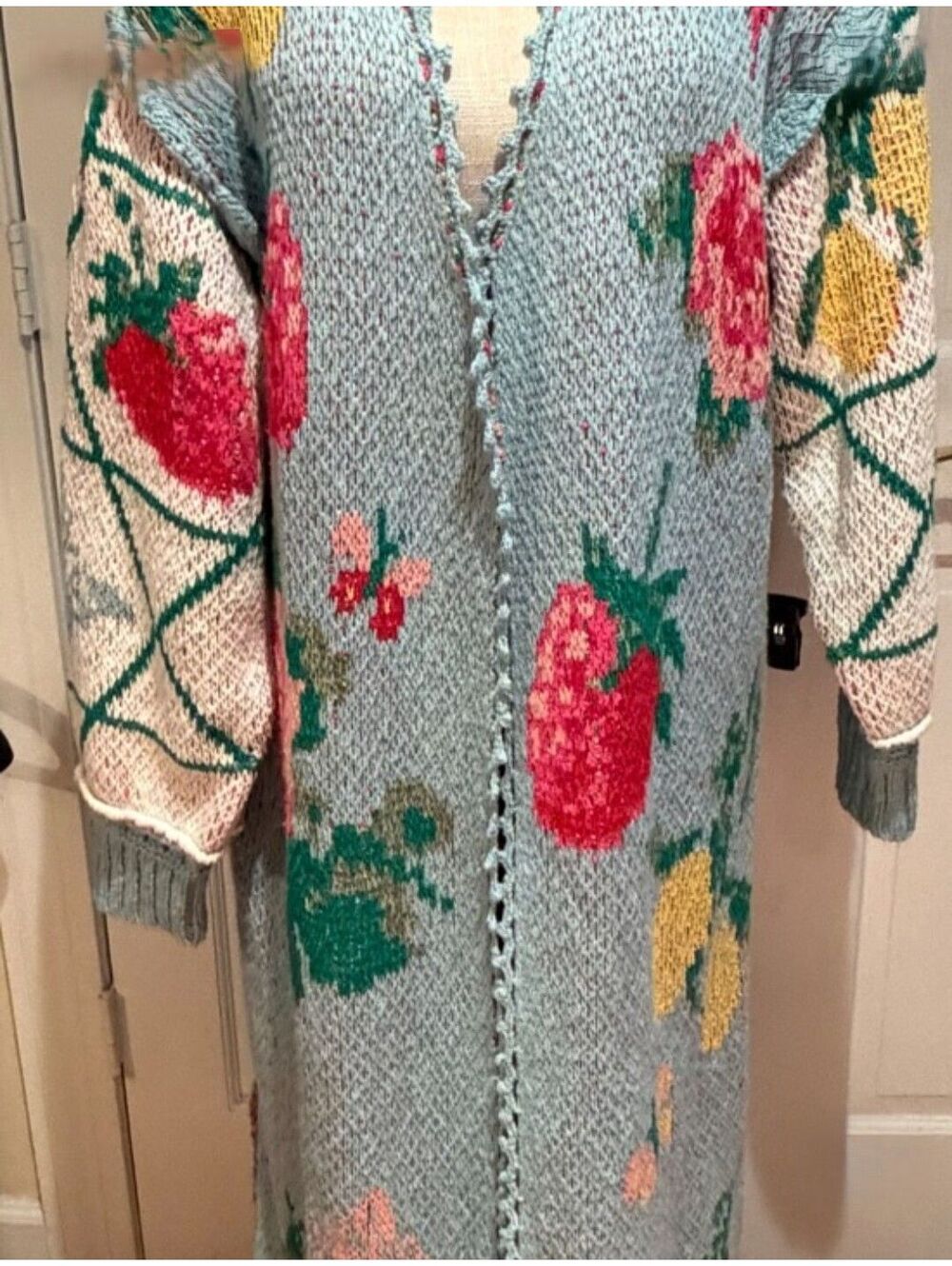 RETIRED - NWOT - Anthropologie Floral Knit Long Cardigan Sweater Size Small